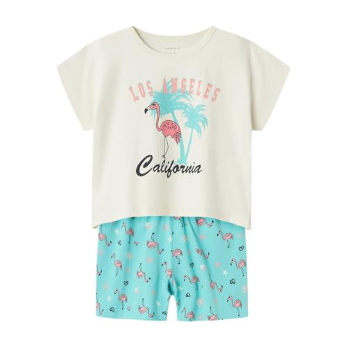 NAME IT Mädchen Nkfnightset Cap Pool Blue Flamingo Noos, Pool Blue, 146-152 von NAME IT