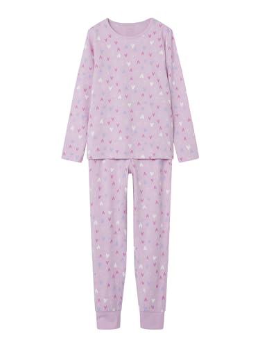 NAME IT Mädchen Nkfnightset Pink Hearts Noos, Pink Lavender, 110-116 von NAME IT