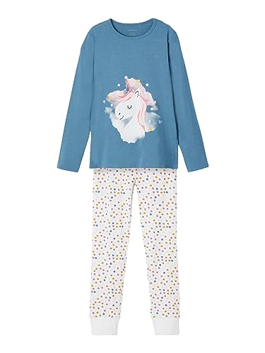 NAME IT Mädchen Nkfnightset Real Teal Unicorn Noos Pyjamaset, 110-116 (1er Pack) von NAME IT