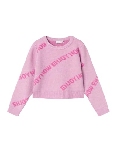 NAME IT Mädchen Nkfniword Short Knit Strickpullover, Pastel Lavender, 122-128 EU von NAME IT