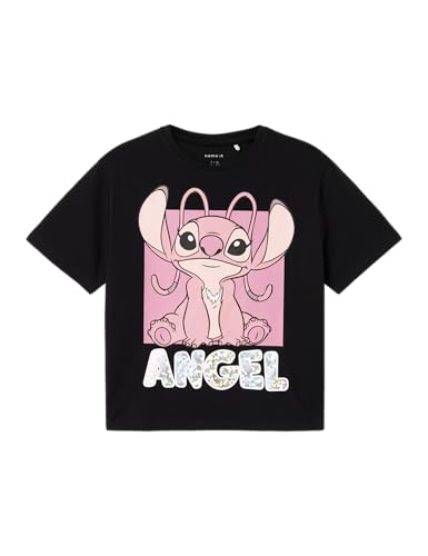NAME IT Mädchen Nkfnyri Stitch Nreg Top Box Wdi T-Shirt, Schwarz, 116 EU von NAME IT