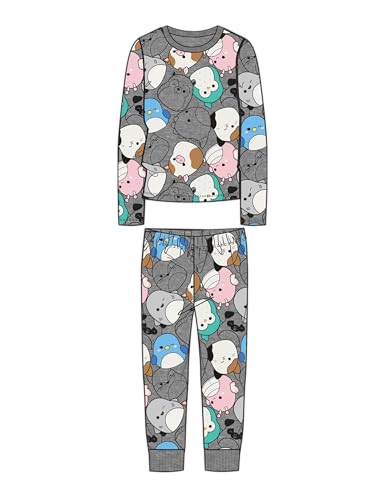 NAME IT Mädchen Nkfobia Squish Nightset Vde Schlafanzug, Grey Melange, 122 EU von NAME IT