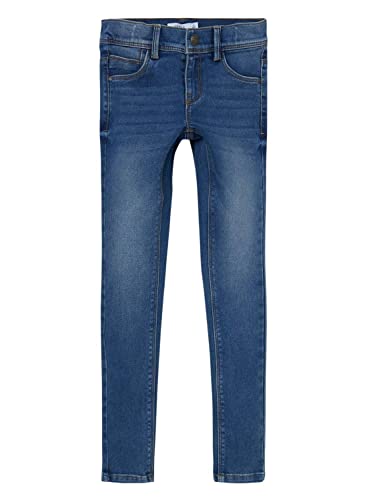 NAME IT Mädchen Nkfpolly Dnmtax buks Noos Hose, Medium Blue Denim, 140 EU von NAME IT