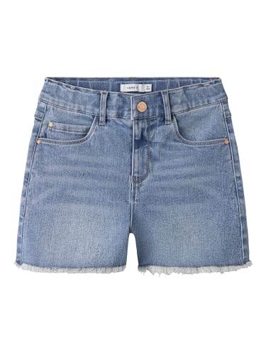 NAME IT Mädchen Nkfrose Hw Mom DNM 8222-ya Noos Shorts, Medium Blue Denim, 128 EU von NAME IT