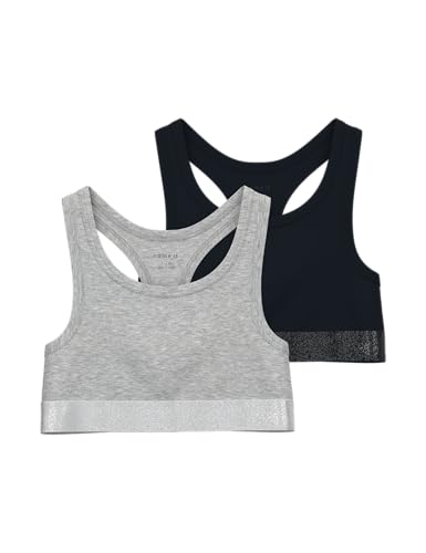 NAME IT Mädchen Nkfshort Top 2P Noos, Black, Numeric_134 (2er Pack) von NAME IT