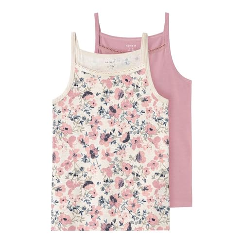 NAME IT Mädchen Nkfstrap Top 2p Nostalgia Flower Noos, Nostalgia Rose, 116 von NAME IT