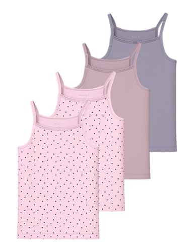 NAME IT Mädchen Nkfstrap Top 4P AOP Noos, Ballerina, Numeric_134 (4er Pack) von NAME IT