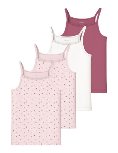 NAME IT Mädchen Nkfstrap Top 4P AOP Noos, Mauve Morn, Numeric_110 (4er Pack) von NAME IT