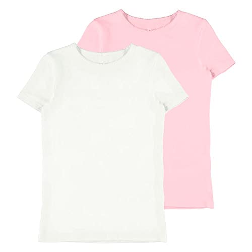 NAME IT 2er Pack Mädchen T-Shirts aus Bio-Baumwolle Barely Pink 110-116 von NAME IT