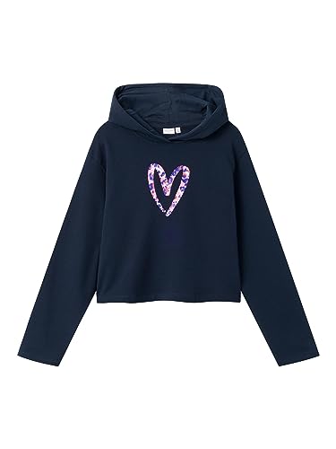 NAME IT Mädchen Nkfviala Ls Short Boxy Sweat Wh Bru N1, Dark Sapphire, 134 NAME IT Mädchen Nkfviala Ls Short Boxy Sweat Wh Bru N1, Dark Sapphire, 134 von NAME IT