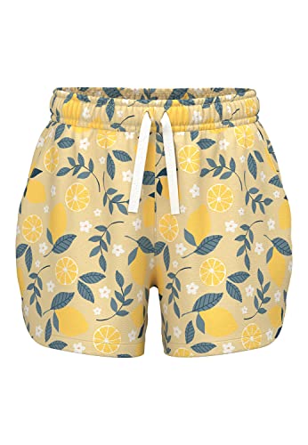 NAME IT Mädchen Nkfvigga H1 Sweatshorts, Double Cream/AOP:Lemon, 122 EU von NAME IT