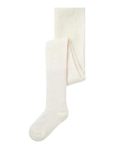 NAME IT Mädchen Nkfwakma Wool Structure Pantyhose Strumpfhose, Weiß, 110-116 EU von NAME IT