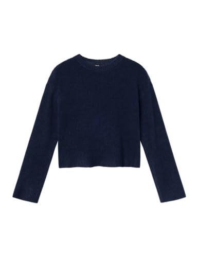 NAME IT Mädchen Nlflodet Short Rib Knit Strickpullover, Dark Sapphire/Detail:1421-21, 158 EU von NAME IT