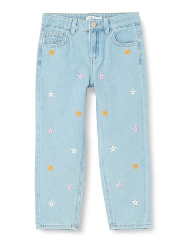 NAME IT Mädchen Nmfbella Mom Jeans 1250-te Noos, Light Blue Denim/Detail:embroidery, 98 von NAME IT