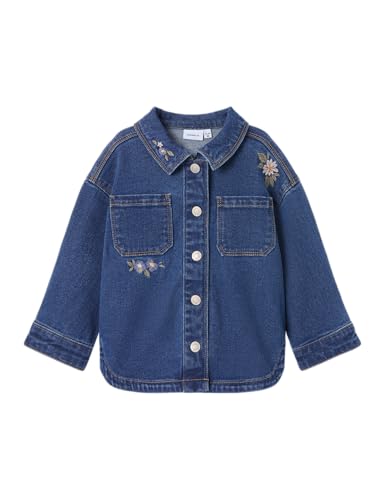 NAME IT Mädchen Nmfkara Emb DNM Jacket 1224-Fr, Dark Blue Denim, Numeric_122 von NAME IT