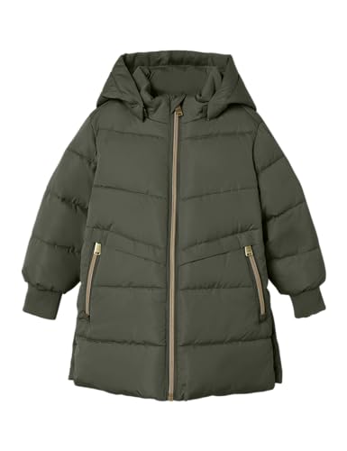 NAME IT Mädchen Nmfmusic Long Puffer Jacket Tb Pufferjacke, Beetle, 104 von NAME IT