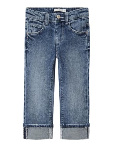 NAME IT Mädchen Nmfrose Straight Fold Jeans 4224-Az Noos, Medium Blue Denim, 116 EU von NAME IT