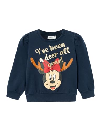 NAME IT Mädchen Nmfsine Minnie Box Bru Wdi Sweatshirt, Dark Sapphire, 92 EU von NAME IT