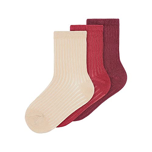 NAME IT Mädchen Nmfstorm 3p Noos Socken, Rose Wine, 19 EU von NAME IT