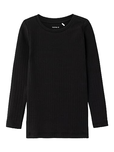 NAME IT Mädchen Nmfsuraja Slim Ls Top Noos, Schwarz, 104 von NAME IT