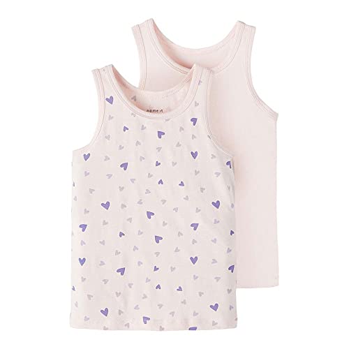 NAME IT Mädchen Nmftank Top 2p Barely Pink Heart Noos Unterhose, Barely Pink, 92 EU von NAME IT