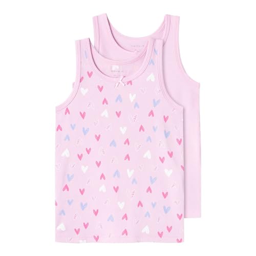 NAME IT Mädchen Nmftank Top 2p Pink Hearts Noos, Pink Lavender, 104 von NAME IT