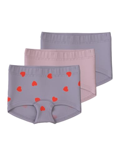 NAME IT Mädchen Nmftights 3P Hearts Noos, Lavender Gray, Numeric_110 von NAME IT