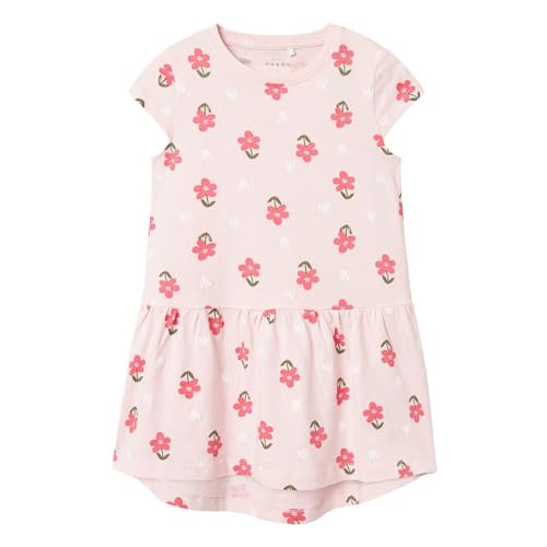 NAME IT Mädchen Nmfvigga Capsl Dress F1 Noos, Parfait Pink/Aop:flower, 110 von NAME IT