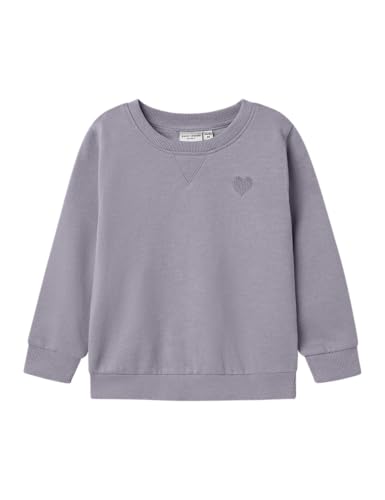 NAME IT Mädchen Nmfvima Ls Sweat Bru Noos, Lavender Gray, 86 cm von NAME IT