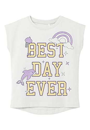 NAME IT Mädchen Nmfviolet Capsl Top H1 T-Shirt, Bright White, 92 EU von NAME IT