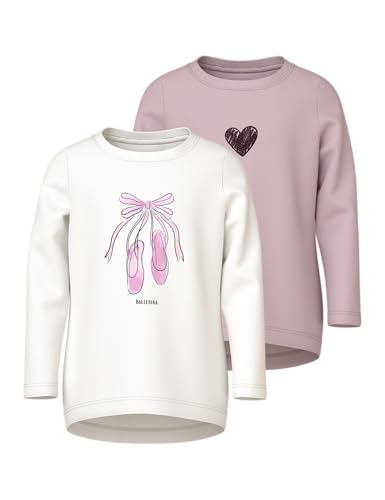 NAME IT Mädchen Nmfvix 2P Ls Top, Burnished Lilac, 116 (2er Pack) von NAME IT