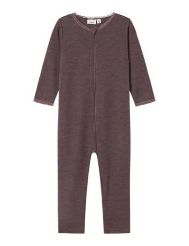 NAME IT Mädchen Nmfwang Wool Needle Nightsuit Solid Noos Schlafoverall, Lila, 104 EU von NAME IT