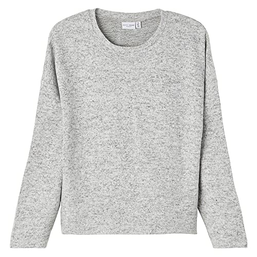 NAME IT Mädchen Stick-Pullover mit Langen Ärmeln Grey Melange 104 von NAME IT