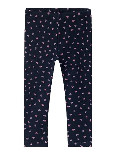 NAME IT Mädchen Thermo-Leggings NMFDAVINA Sweat Fleece Legging BRU, Größe:122, Farbe:Dark Sapphire Heart AOP von NAME IT