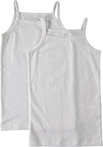 NAME IT Mädchen Unterhemden Basic weiß günstiges 2er Pack, Farbe:Bright White, Größe:158-164 von NAME IT