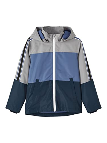 NAME IT Maxx Jacket Blue Block Männer Jacke grau/blau 152 100% Polyester (recycelt) Streetwear von NAME IT