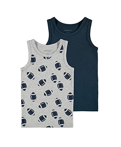NAME IT MINI Jungen NMMTANK TOP 2P Mel Rugby NOOS Unterhemd, Grey Melange, 98 von NAME IT