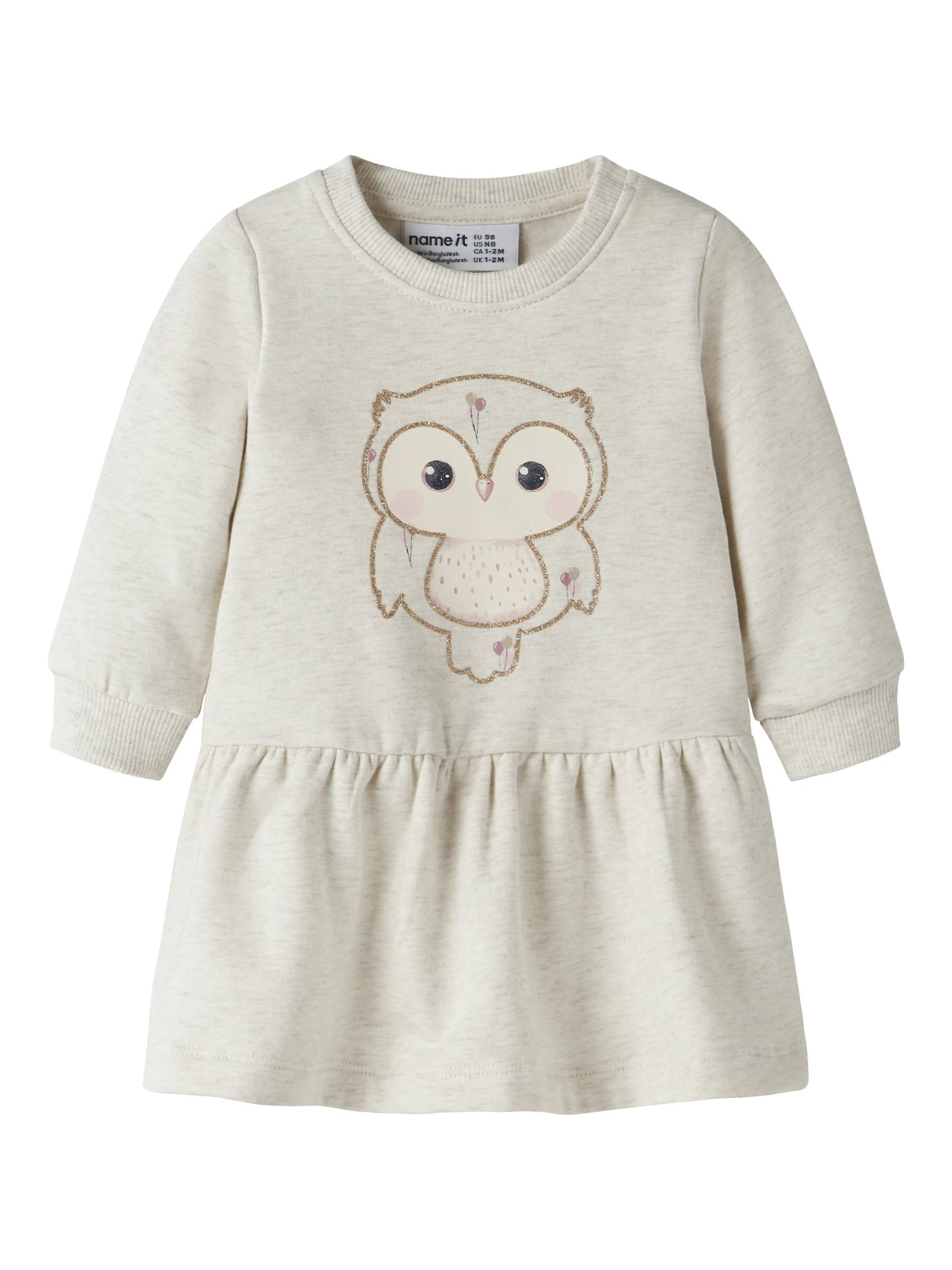 NAME IT - NBFNILDA LS SWEAT DRESS BRU peyote melange - Gr. - 86 von NAME IT