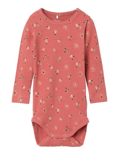 NAME IT Baby-Mädchen Nbfosha Ls Body Schlafstrampler, Light Mahogany, 0 Monate von NAME IT