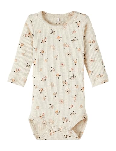 NAME IT Baby-Mädchen Nbfosha Ls Body Schlafstrampler, Peyote Melange, 0 Monate von NAME IT