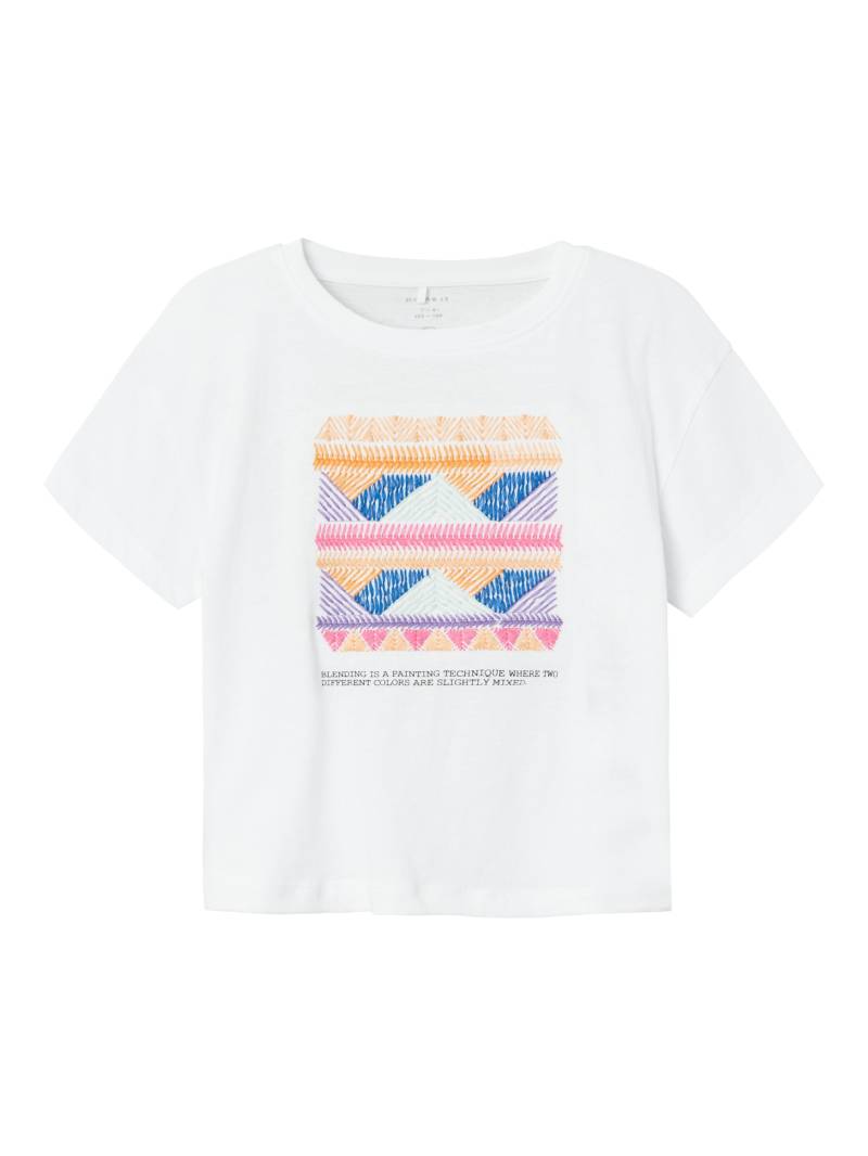 NAME IT - NKFHAMBI SS LOOSE SHORT TOP BOX bright white von NAME IT