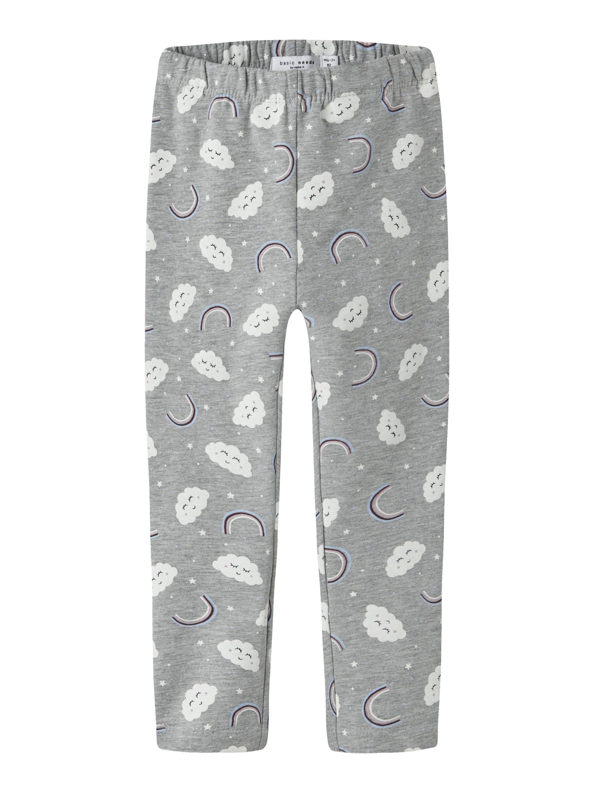 NAME IT - NMFDAVINA AOP SWE LEGGING BRU grey melange - Gr. - 128 von NAME IT