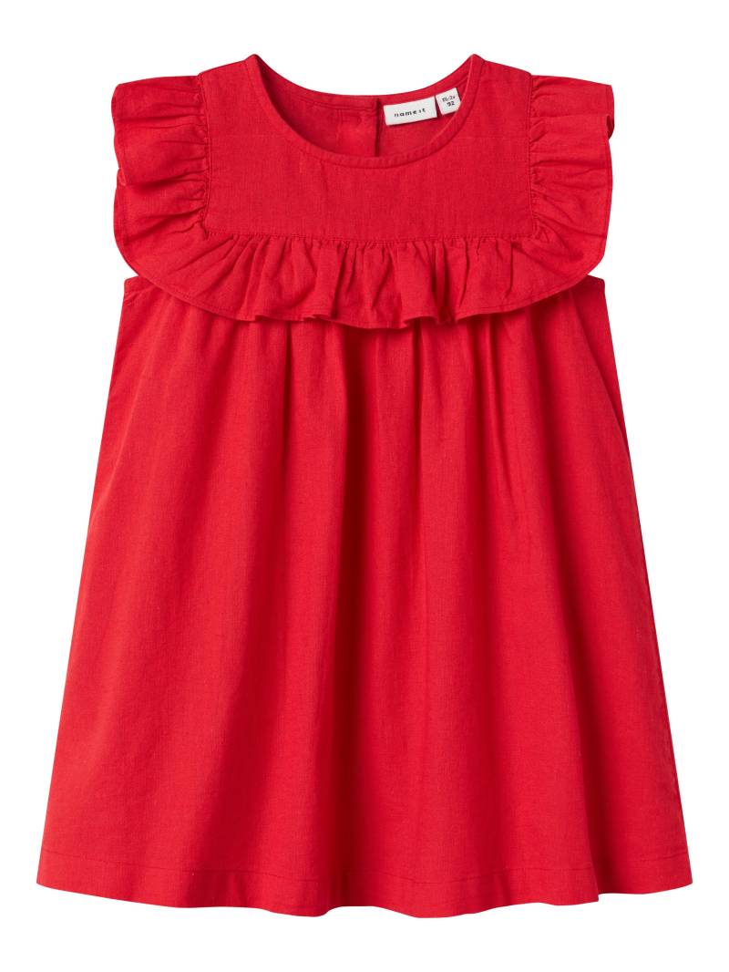 NAME IT - NMFFALINNEN CAPSL DRESS chinese red - Gr. - 104 von NAME IT