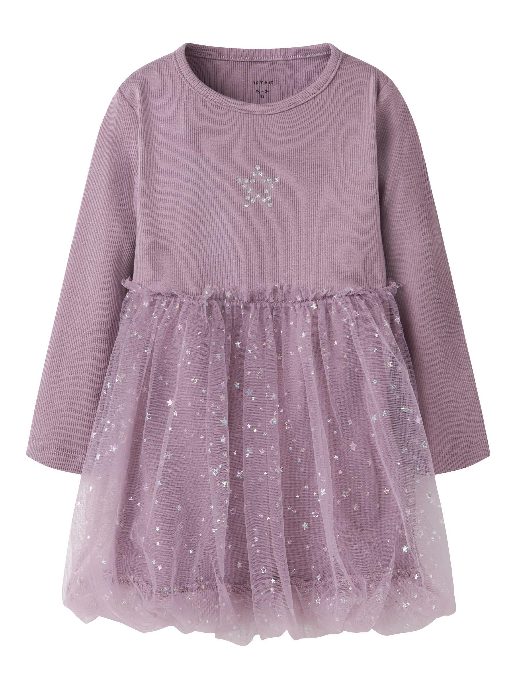 NAME IT - NMFRARANA LS DRESS PB elderberry - Gr. - 128 von NAME IT