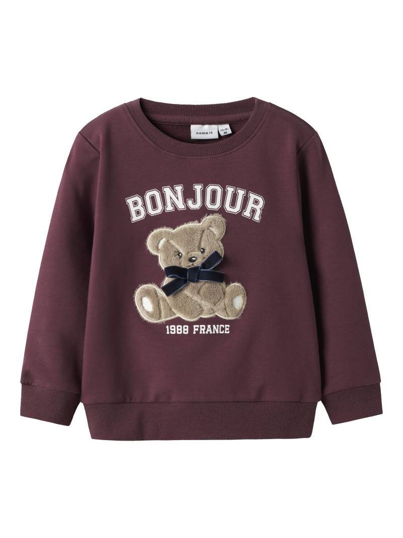 NAME IT - NMFREAR LS SWEAT BRU burgundy - Gr. - 116 von NAME IT