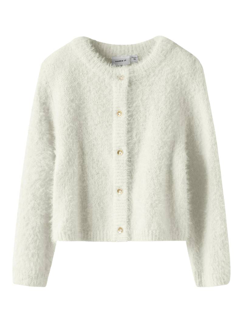 NAME IT - NMFREVERA LS KNIT SHORT CARD cloud dancer - Gr. - 116 von NAME IT