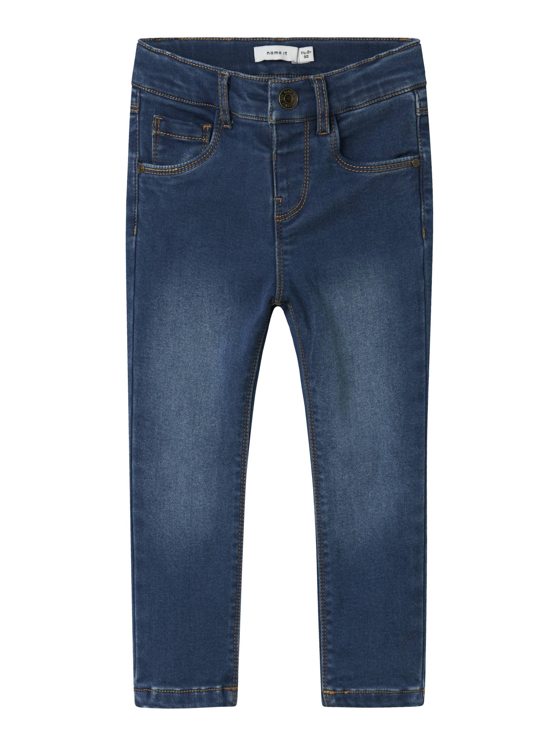 NAME IT - NMFSALLI SLIM FLEECE JEANS 9981-AN O dark blue denim - Gr. - 128 von NAME IT