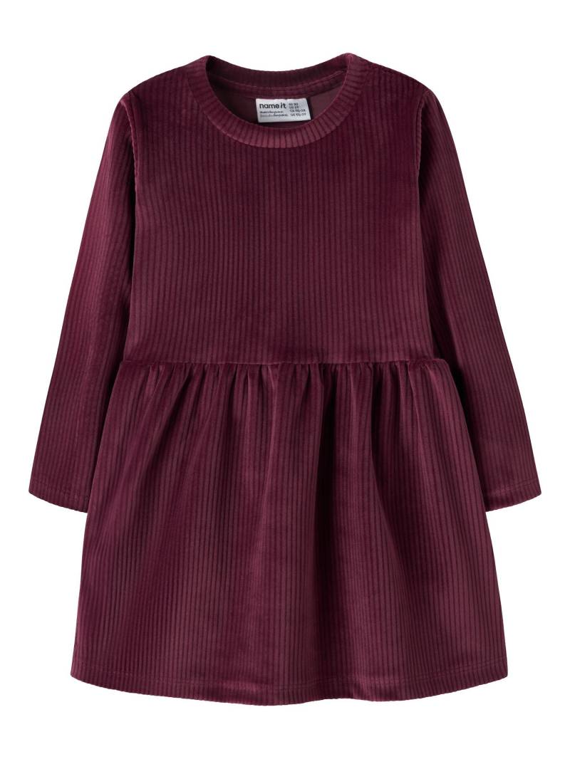 NAME IT - NMFVELOA LS VELVET DRESS burgundy - Gr. - 104 von NAME IT