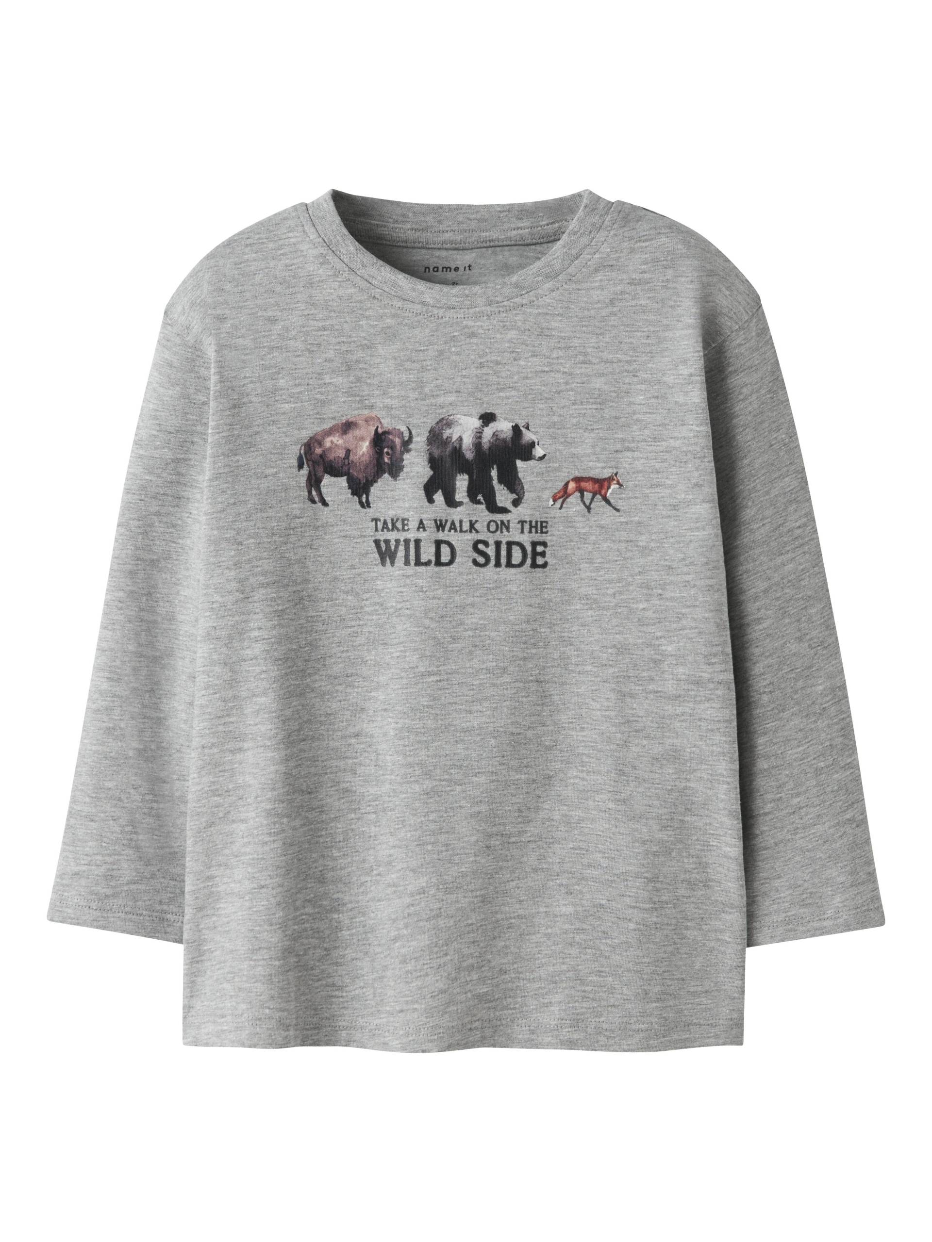 NAME IT - NMMORIS LS NREG TOP BOX grey melange - Gr. - 110 von NAME IT