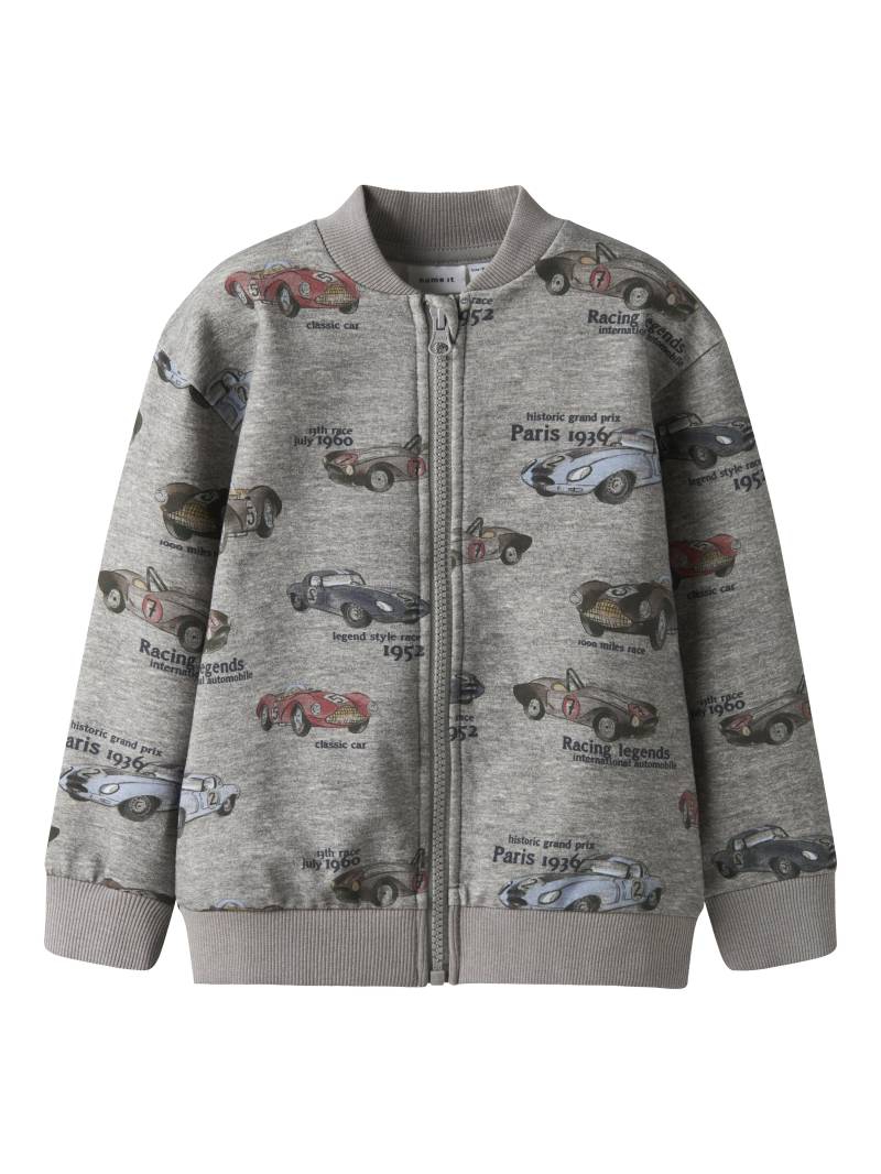 NAME IT - NMMREINER LS NREG SWEAT CARD BRU BOX grey melange - Gr. - 104 von NAME IT